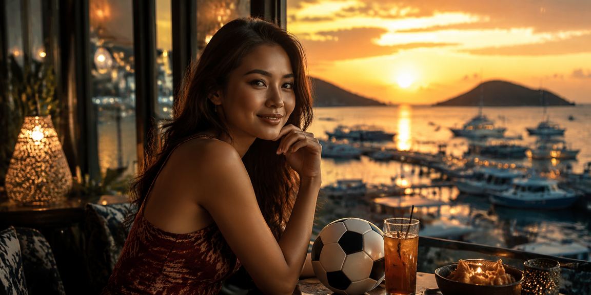 Suasana kafe Vietnam dengan pengguna menikmati taruhan casino secara online